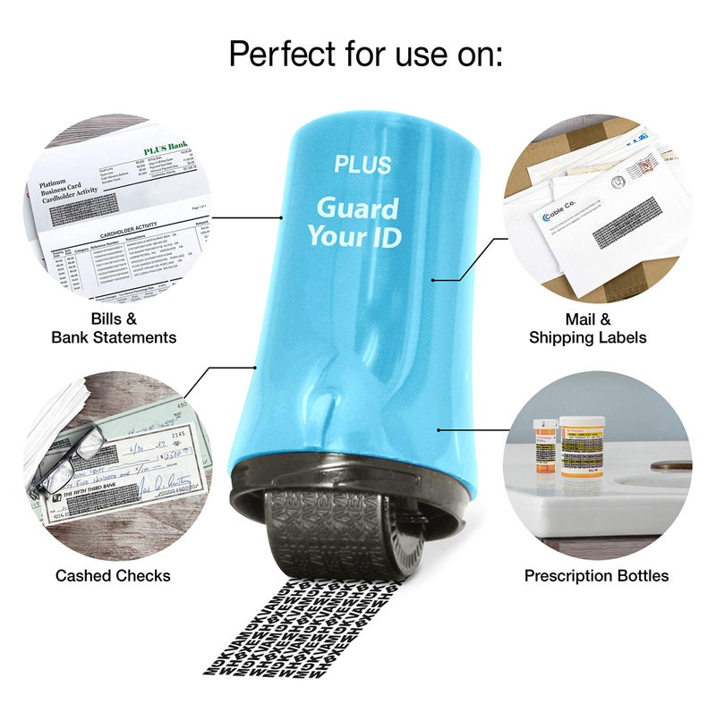 Plus Guard Your ID Advanced 2.0 Roller 3-Pack for Identity Theft Protection, Confidential Security Stamp Mixed Color Kit (Turquoise, Green, White) - Image 3